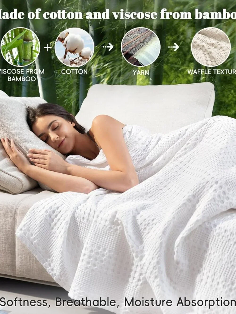 PHF Cooling Waffle Blanket California King Size